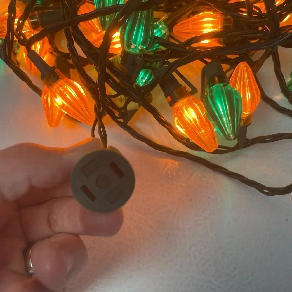 Vintage Orange Green Christmas Halloween String Lights